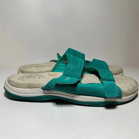 Ryka Womens Slip On Comfort Sandals Teal Size 12W (A231180) (89 Box 11) - Picture 1 of 10